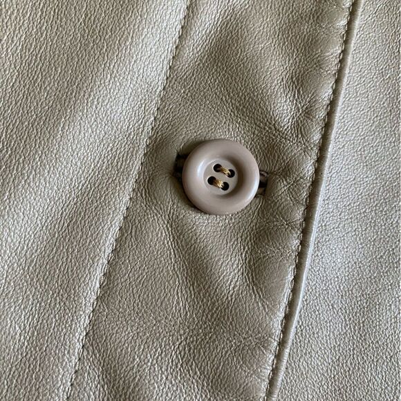 Terry Lewis Leather Coat Tan Button Front Lined Mens Size 3X - Picture 6 of 9